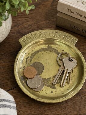 Vintage Brass “Pocket Change” Tray / Catchall Dish